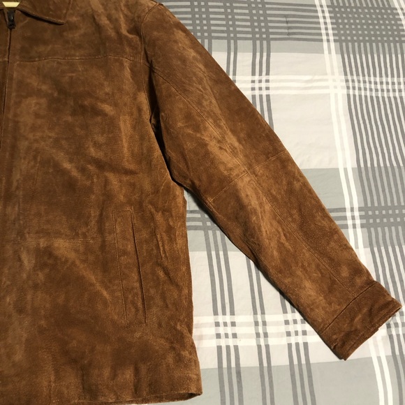 SOLD!! Boston Harbour Outdoorwear L suede camel colored zip coat! pockets lined - Picture 4 of 13